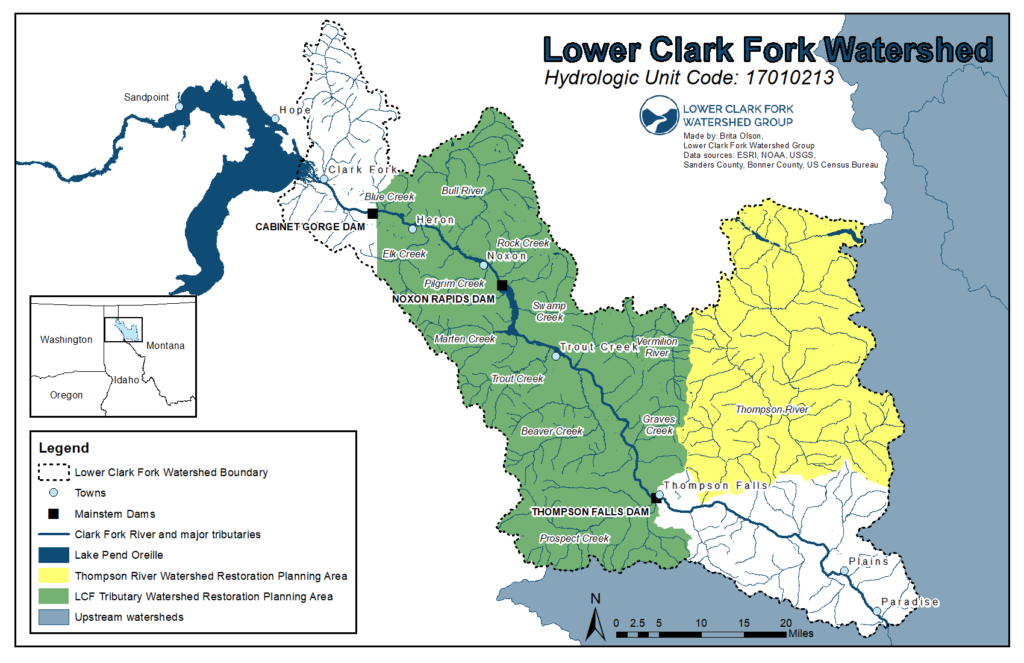 Lower Clark Fork Watershed map